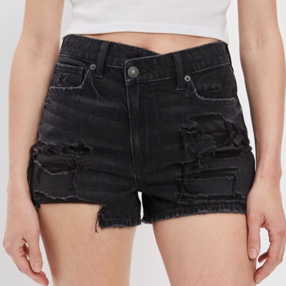 NEW AE Denim Mom Short in Black - size16 - Picture 1 of 5